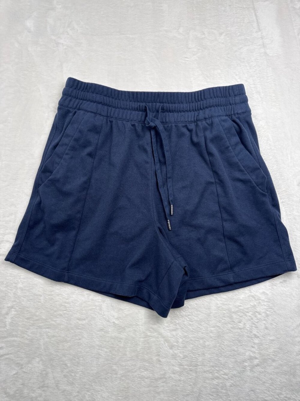 BCBG Womens Navy Blue Drawstring Elastic Waist Shorts L
